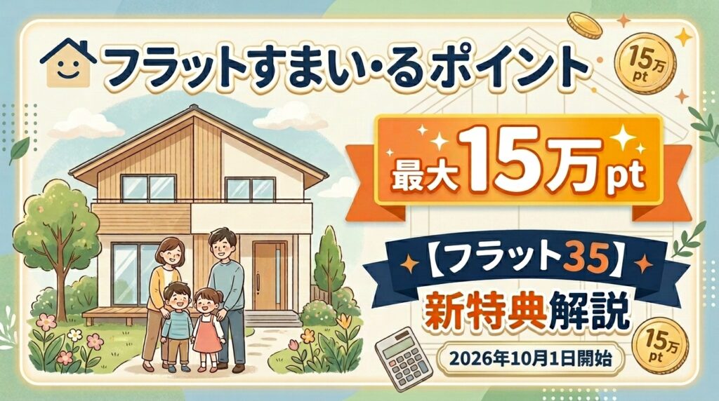 【フラット35】に新特典「フラットすまい・るポイント」開始へ
